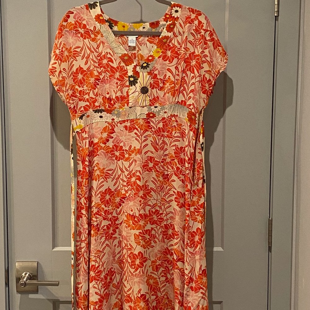 Anthropologie Odille silk floral dress